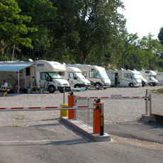 Ingang van onze camperstaanplaats