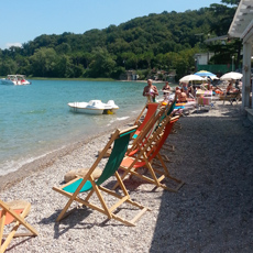 The Lido di Lonato beach is just a few metres from the camp-site