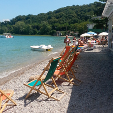 La plage du Lido de Lonato à quelques mètres de la zone de stationnement