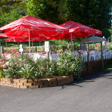 Outdoor tables at the Ristorante Pizzeria Stella del Garda